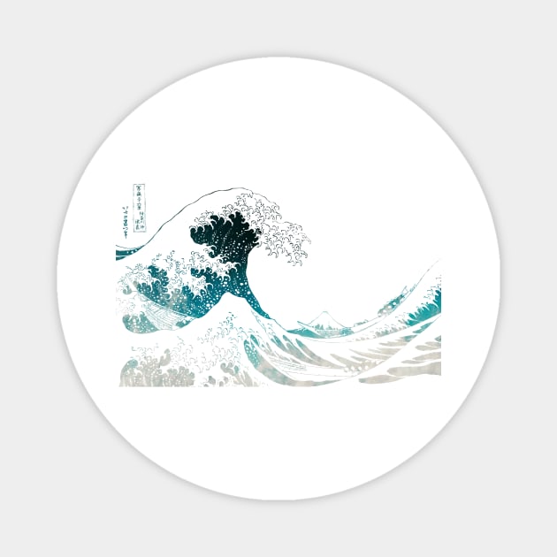 The Great Wave Off Kanagawa Wave Texture Magnet by tonylonder